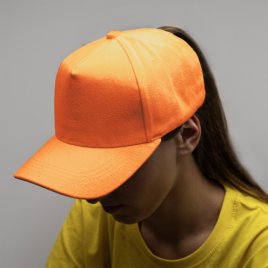 Бейсболка BOSTON, 5 клиньев, металлическая застежка, оранжевый-2