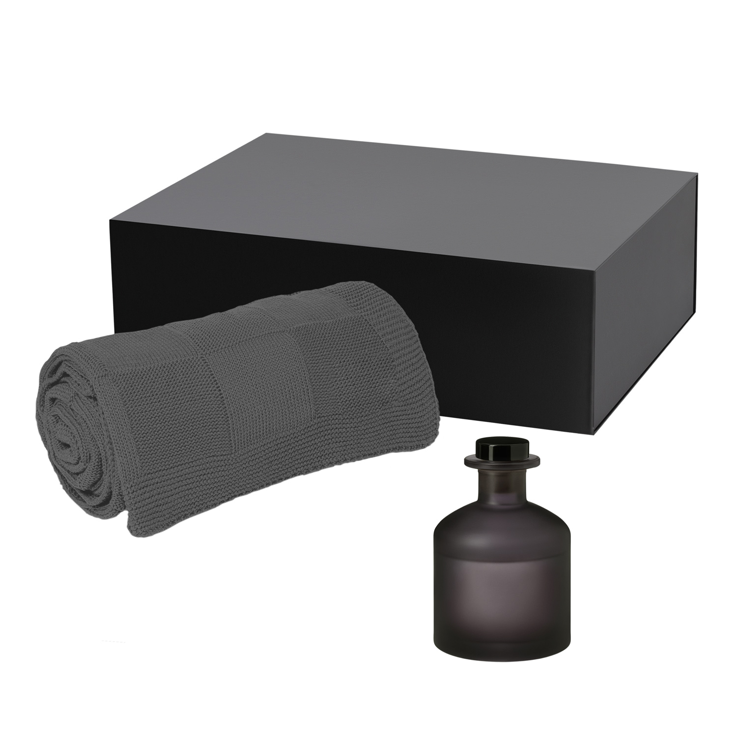 Подарочный набор Мизу (Mizu), Селла (Cella), серый (диффузор, плед)-0