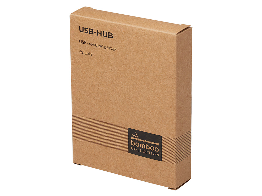 USB хаб Memo, 2*USB, 2*Type C, бамбук-11