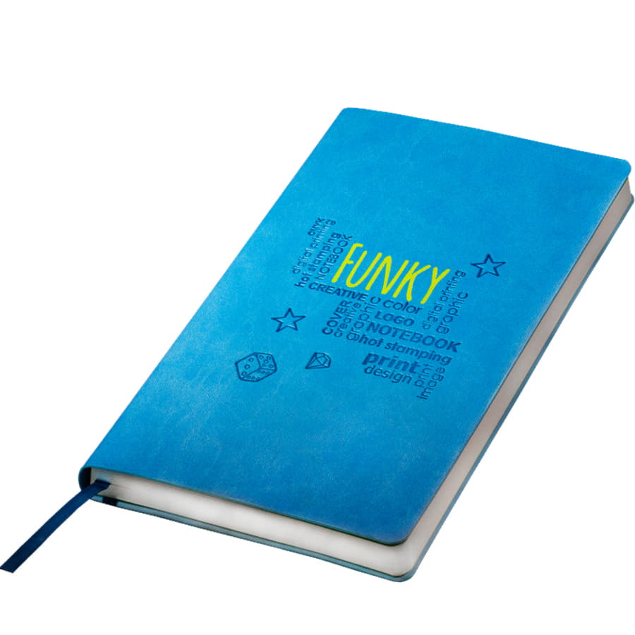 Ежедневник недатированный "FunkyPlan", 130*210 мм, голубой, серый форзац, блок-линейка, голубой, серый-2