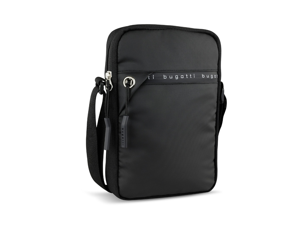 Сумка через плечо BUGATTI БЛАНК ОБЛЕГЧЕННАЯ | BLANC DELIGHT, чёрная, нейлон RPET600D/тарпаулин/полиэстер, 16х4х23 см, 1 л-0