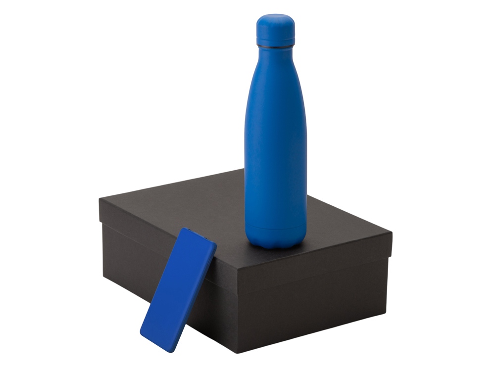 Подарочный набор с термобутылкой и повербанком С1, 5000 mAh, синий-0