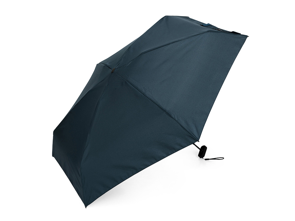 Зонт складной женский TORBER, механика, 5 сложений, синий, каркас алюминий, эпонж, пластиковая ручка, диаметр 91 см-0