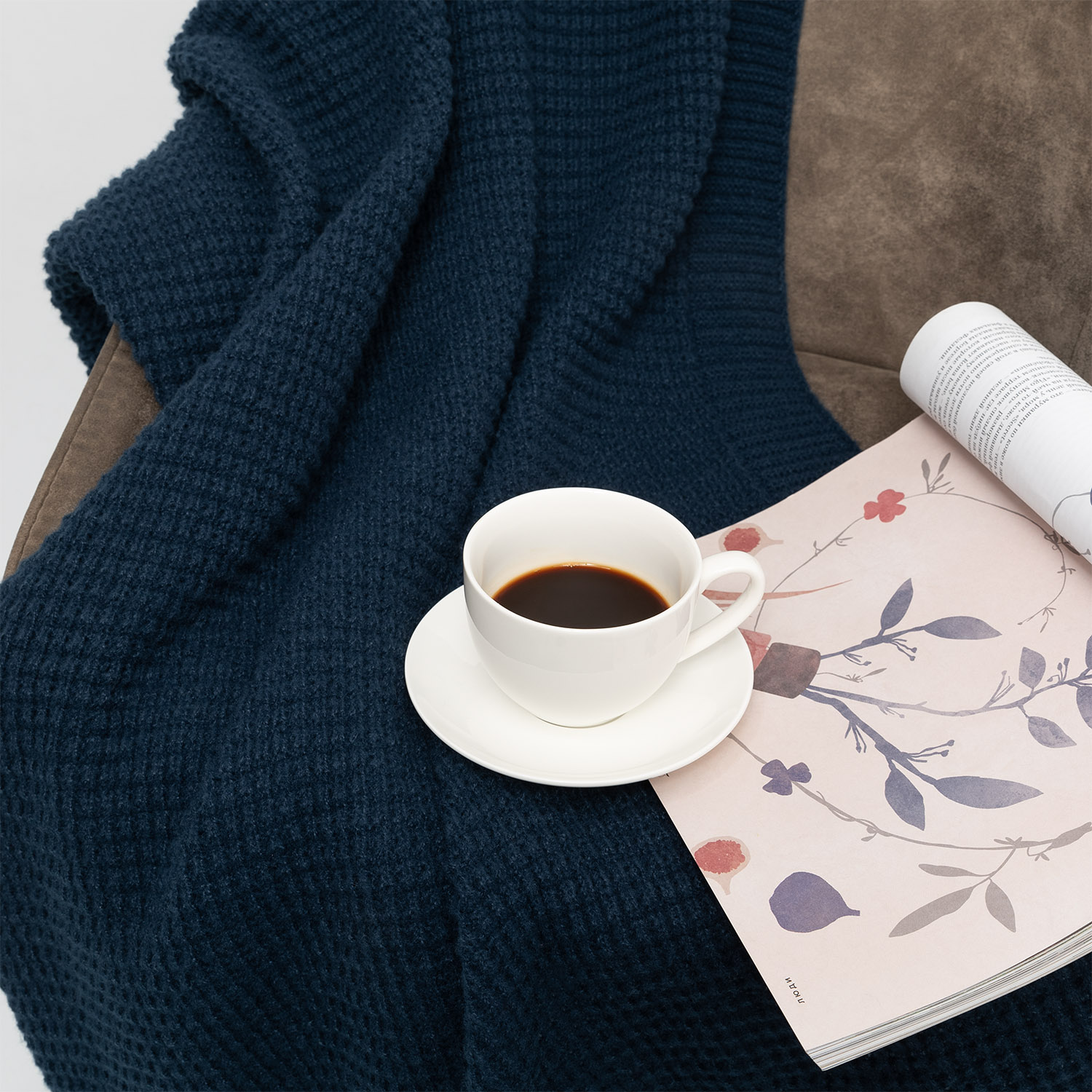 Плед Мальта Софт (Malta Soft) вязаный, 160*90 см, синий-4