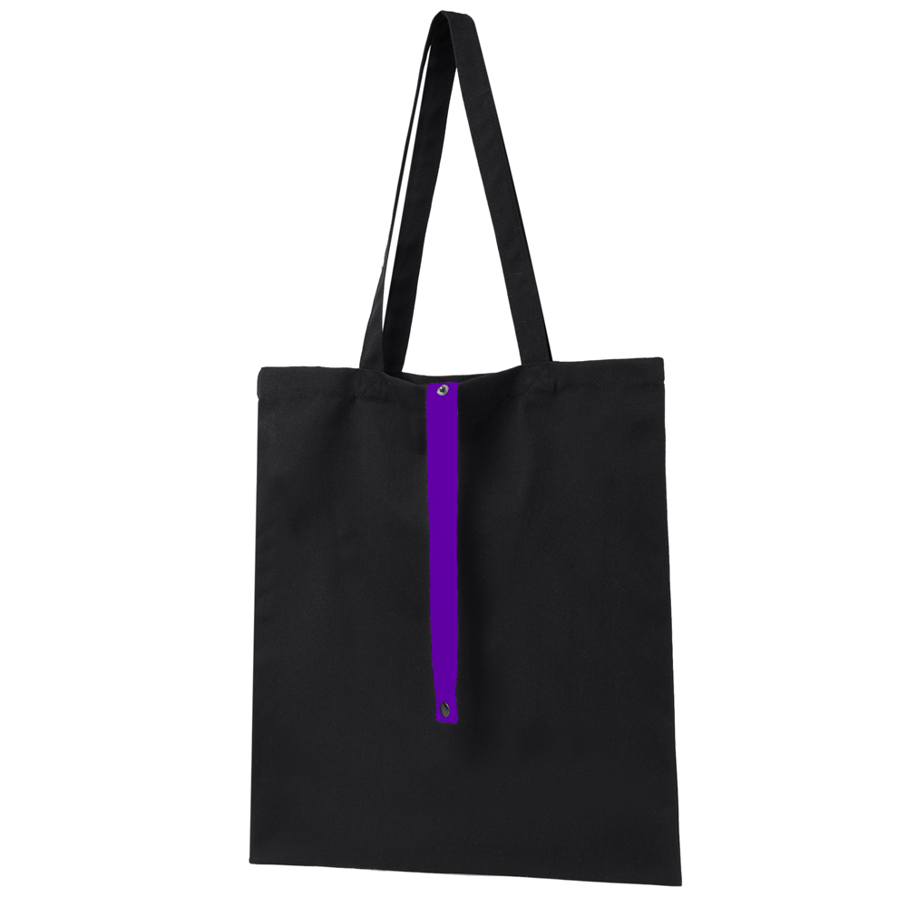 Сумка для покупок Rock’n’ROLL 260 г/м², Чёрный/фиолетовый-2