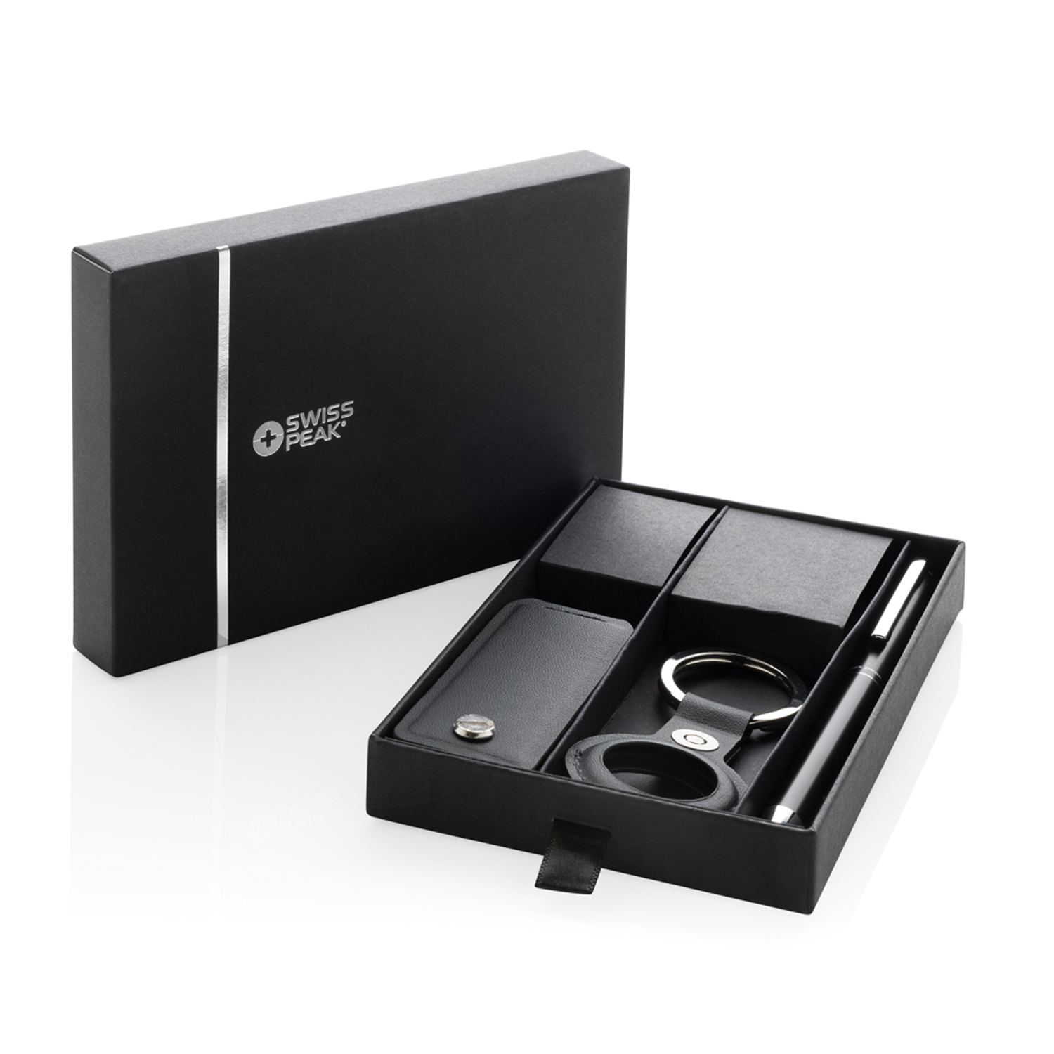 Чехол для ключей с ручкой в комплекте Swiss Peak Tula из переработанного полиуретана RCS-2