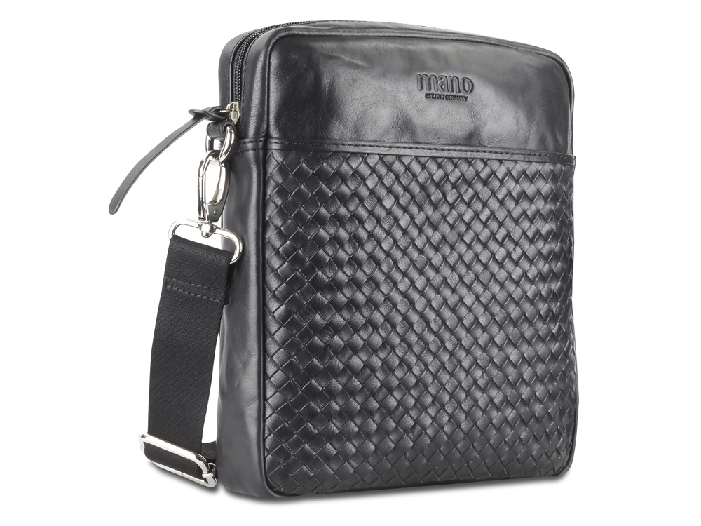 Сумка через плечо Mano Don Luca, натуральная кожа в черном цвете, 23 х 26,5 х 4,5 см-2