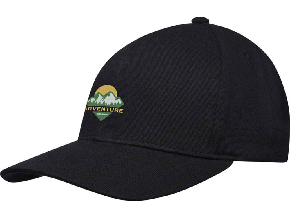 Opal с 6 панелями Aware™ кепка из переработанных материалов - сплошной черный-5