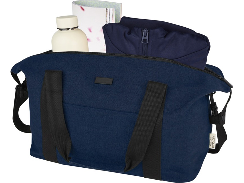 Спортивная сумка Joey из брезента, переработанного по стандарту GRS, объемом 25 л, темно-синий-3