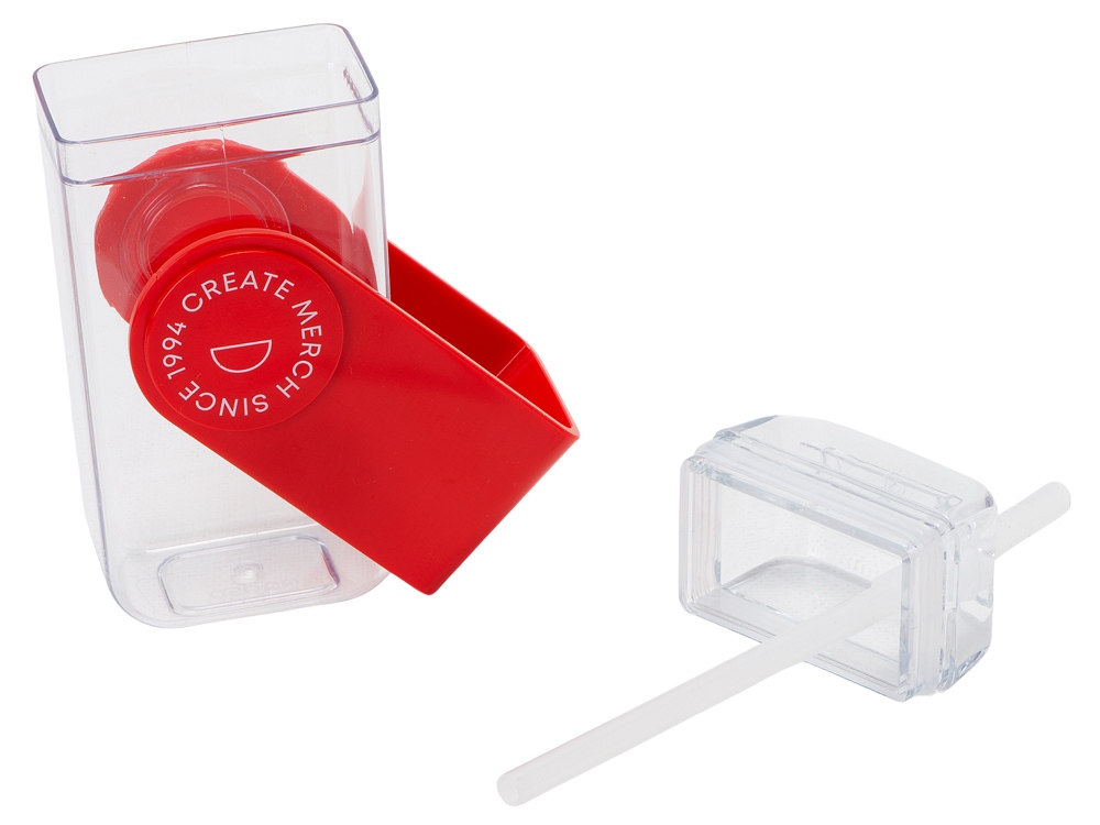 Бутылка для воды JUICY DRINK BOX, красный (тампопечать)-2