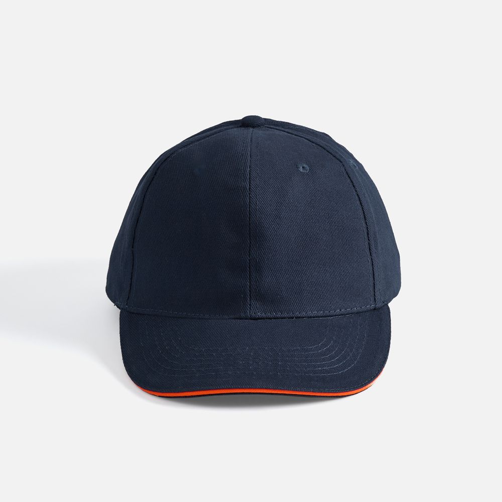 Бейсболка Buffalo, темно-синяя с неоново-оранжевым-2