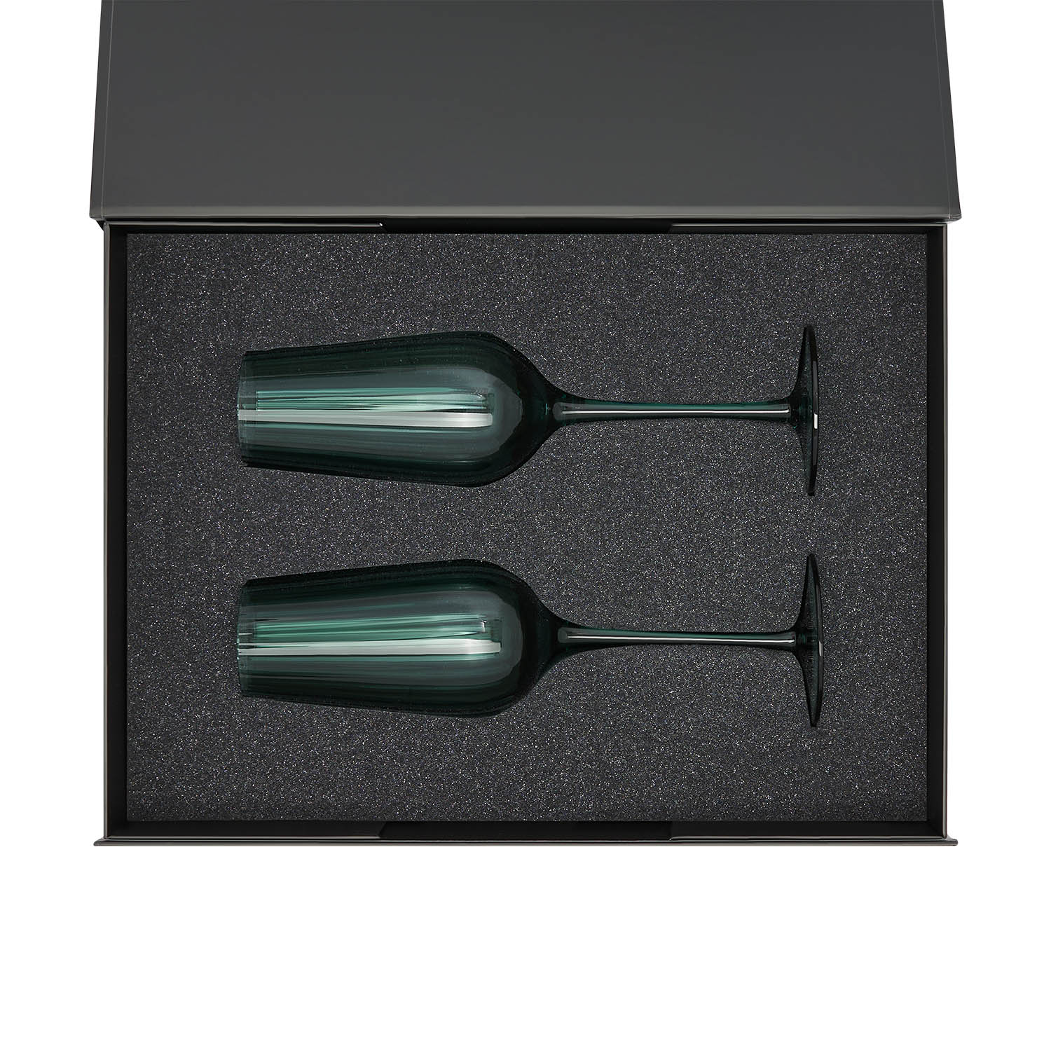 Подарочный набор 2 бокала для шампанского Капри (Capri) в черной коробке-1