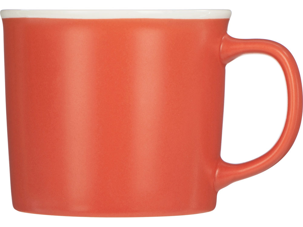 Матовая кружка Nancy 360 мл цветная снаружи, белая внутри, коралловый-1