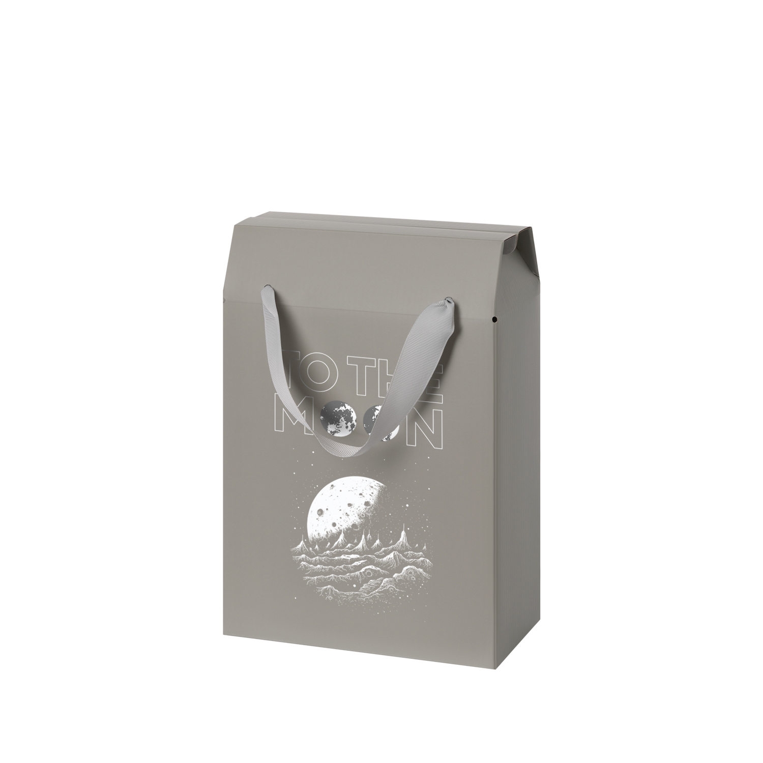 Подарочная коробка-пакет универсальная малая, серая-6