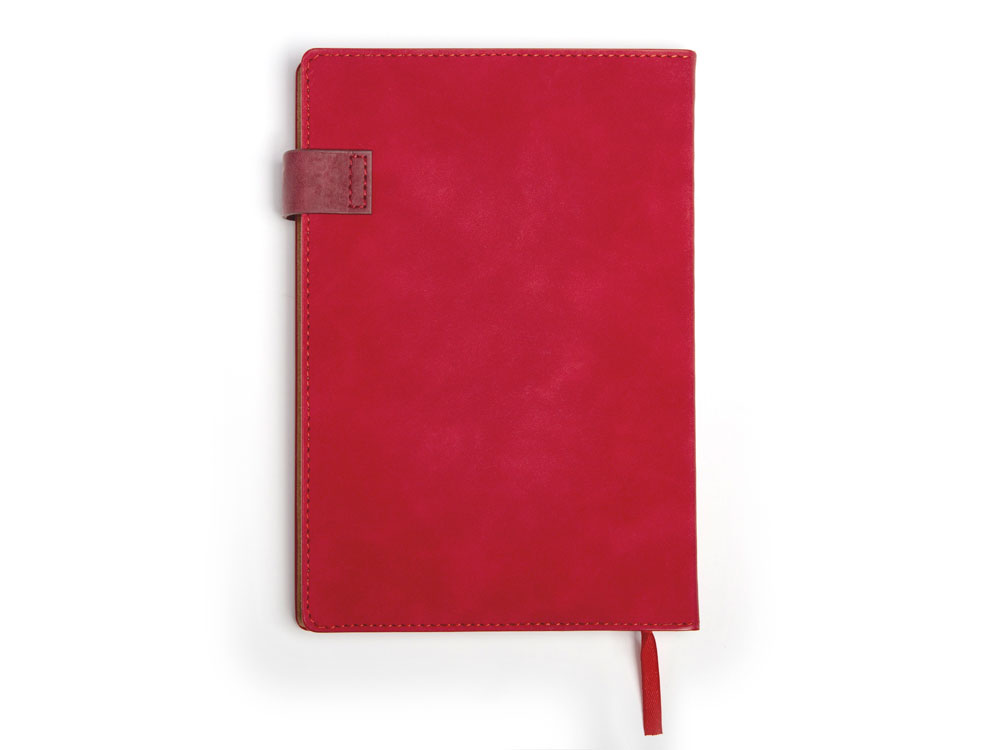 Бизнес блокнот А5 Freya с клапаном и карманом для визиток, твердая обложка, 128 листов, красный и бор-2