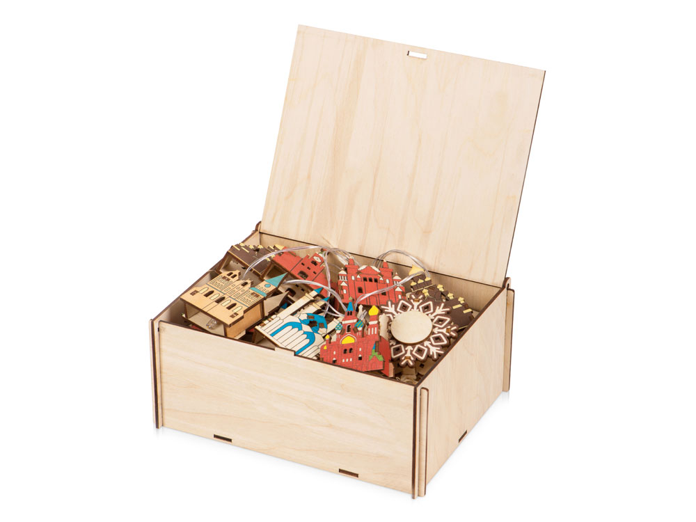 Ёлочная гирлянда с лампами в подарочной коробке Достопримечательности России-2