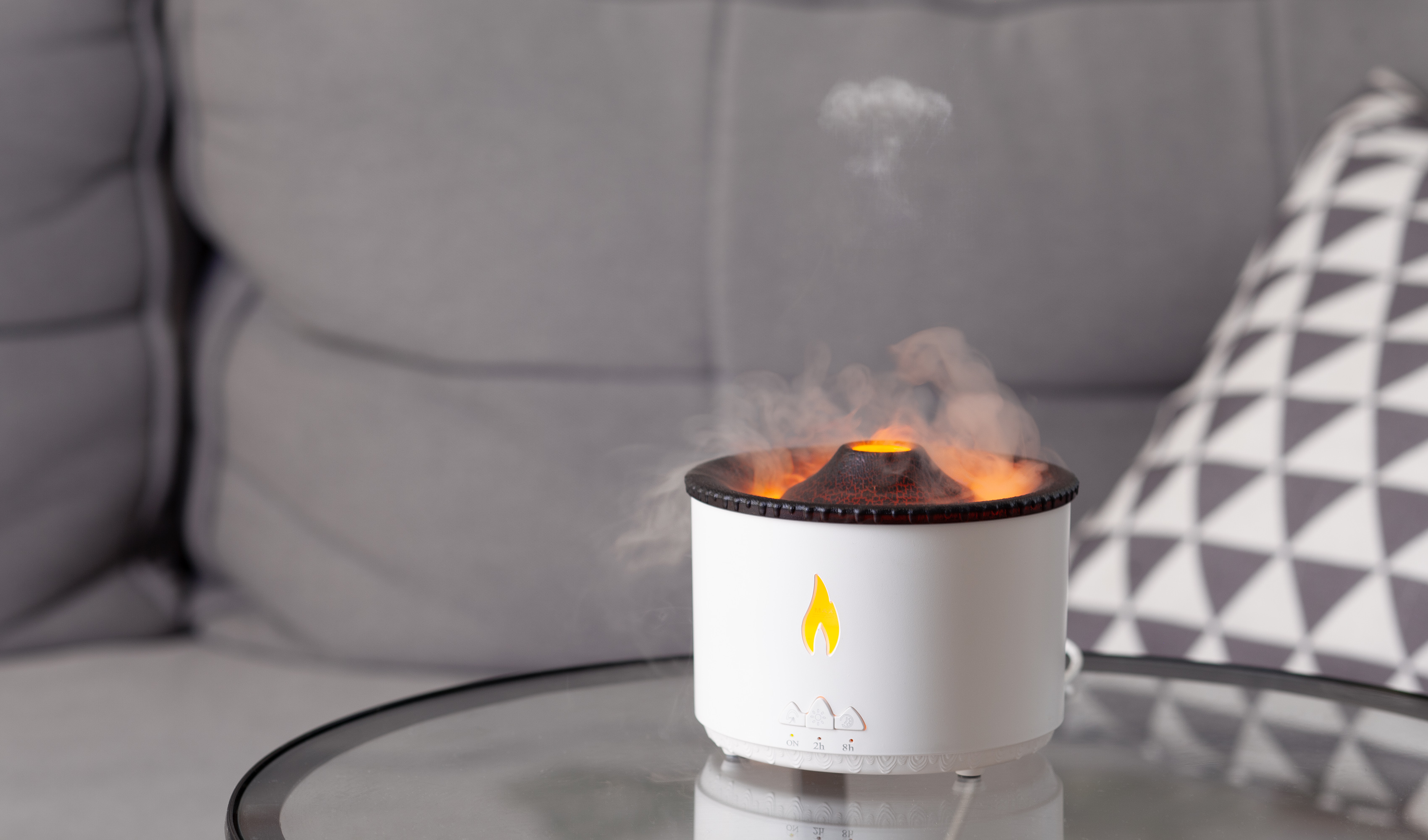 Увлажнитель воздуха "Smart Volcano"с пультом ДУ,  функцией ароматерапии и интерьерной подсветкой-1