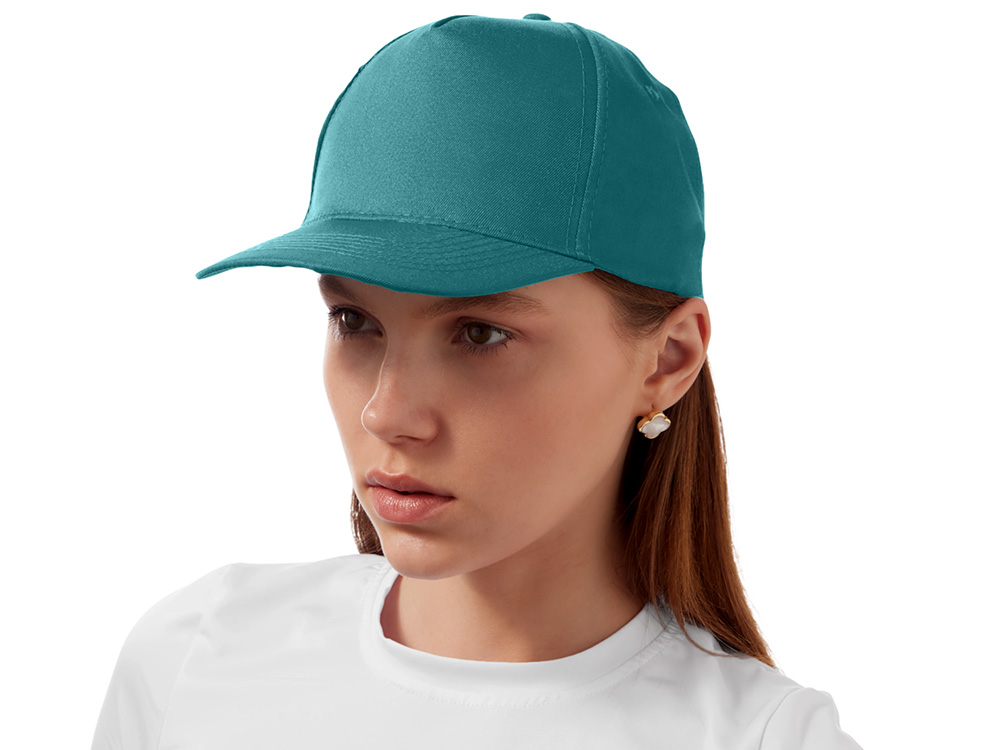 Бейсболка Poly 5-ти панельная 120гр, пыльно-бирюзовый-2