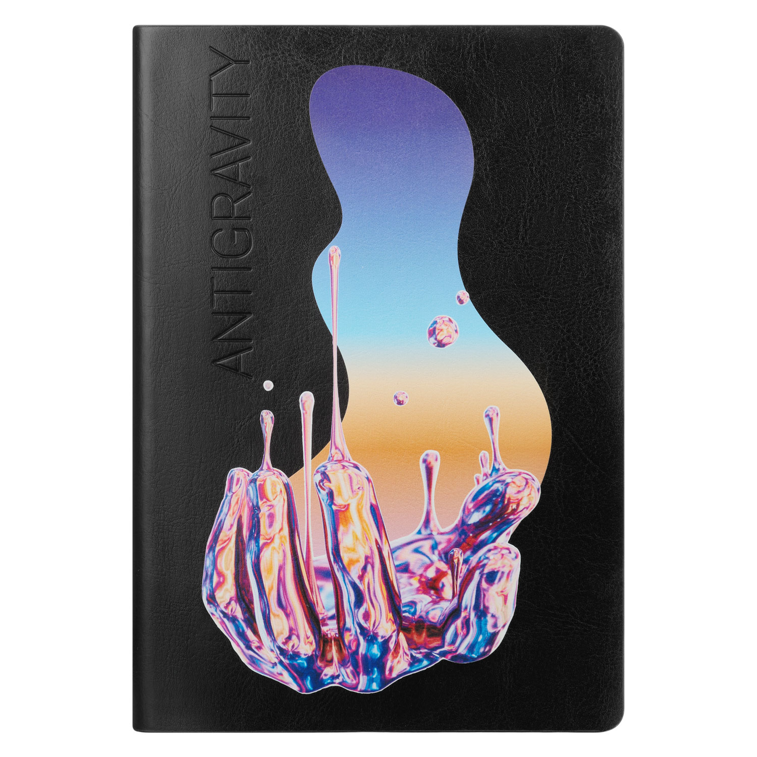 Ежедневник Galaxy недатированный, гибкая обложка, срез голограф. фольга, черный-4