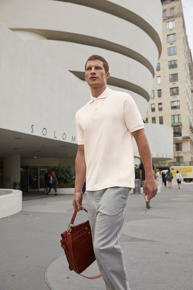 Рубашка поло Heavymill красная-4