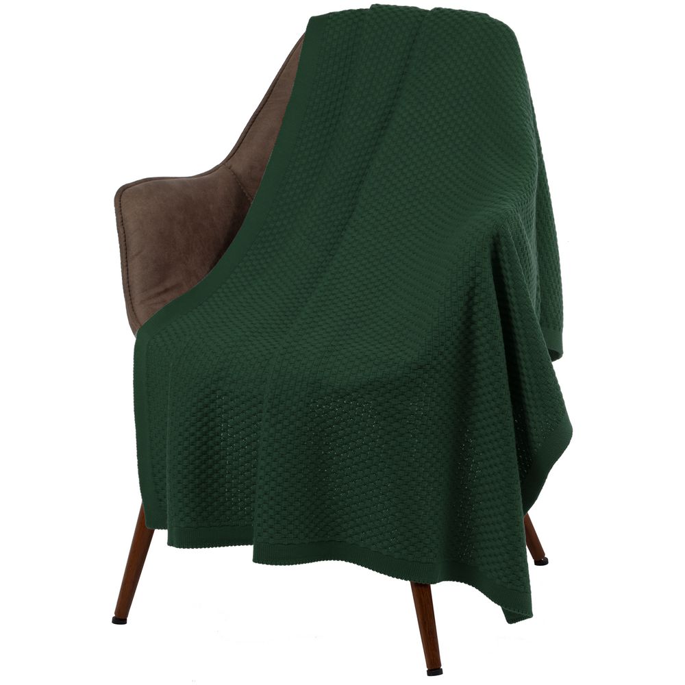 Плед Sheerness, темно-зеленый-4