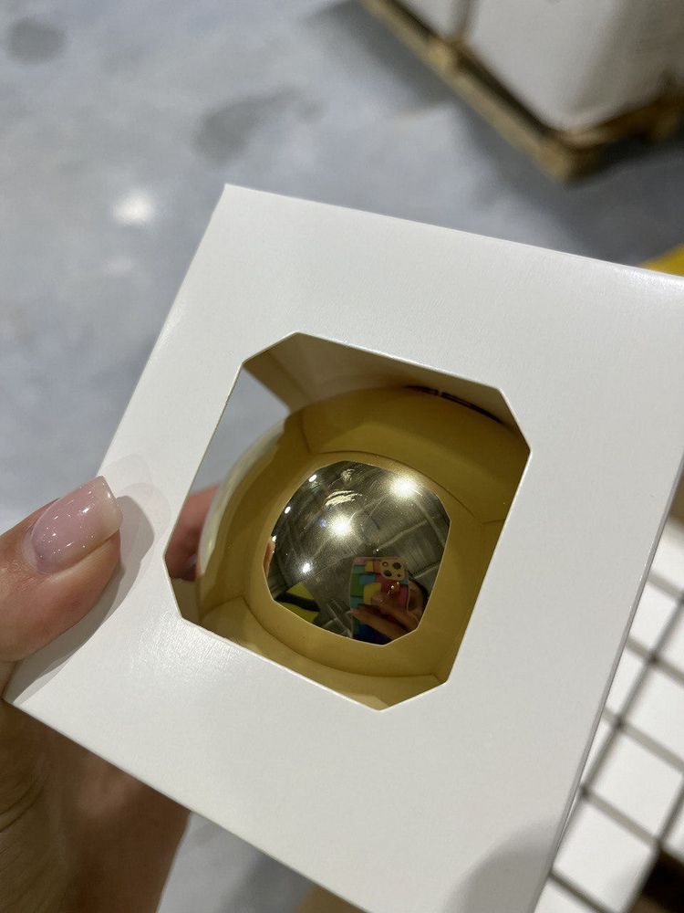 Оформительский шар Finery, 8 см, глянцевый золотистый-3