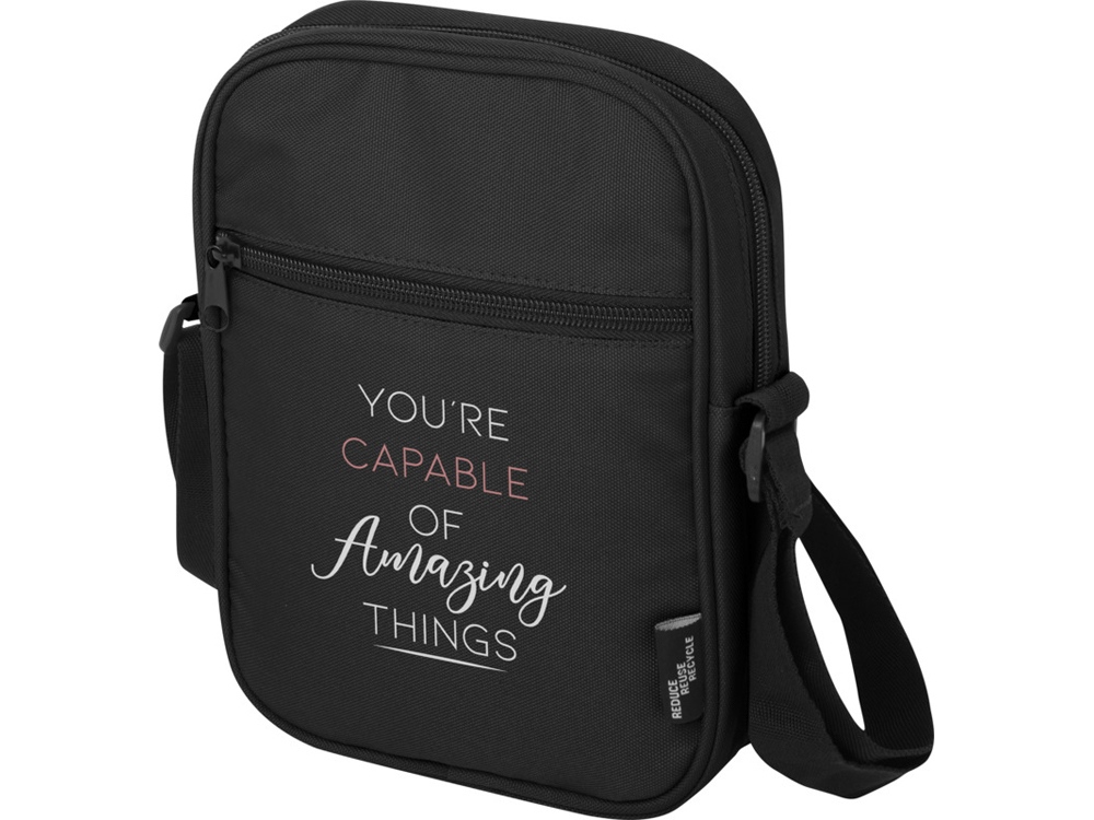 Byron сумка через плечо из переработанных материалов по стандарту GRS объемом 2 л - Черный-4