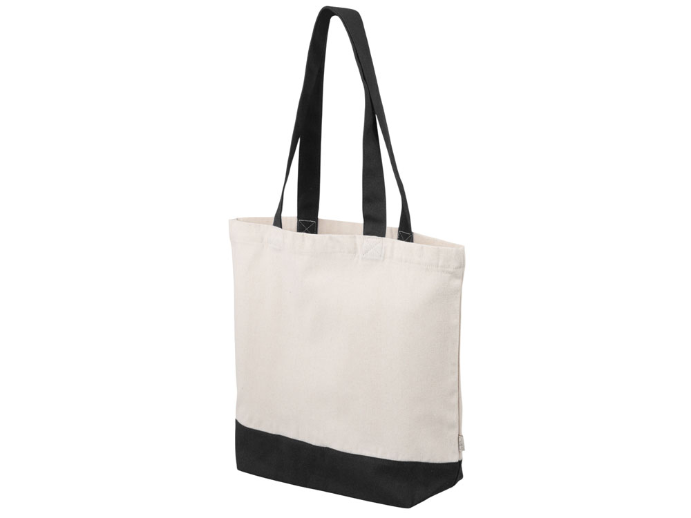 Сумка для шоппинга Cotton из переработанного хлопка 280 г, черный-2