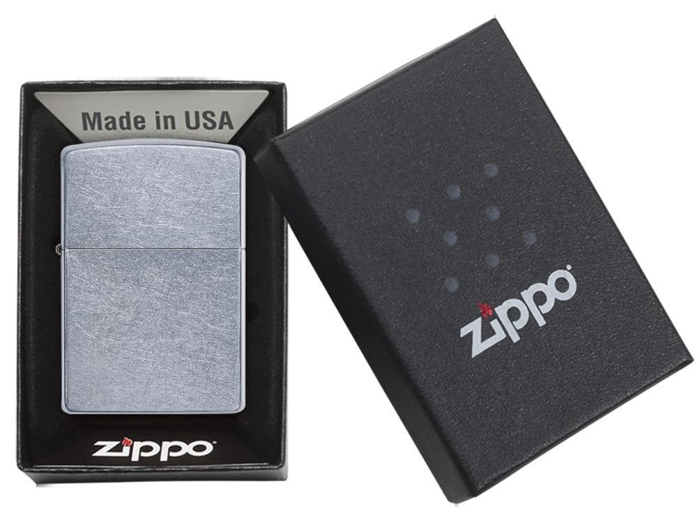 Зажигалка ZIPPO Classic с покрытием Street Chrome™, латунь/сталь, серебристая, матовая, 38x13x57 мм-4