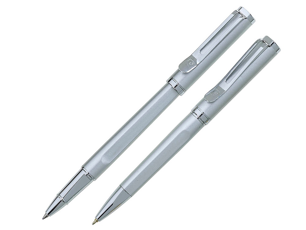 Набор Pierre Cardin PEN&PEN: ручка шариковая + роллер. Цвет - серебристый. Упаковка Е.-0