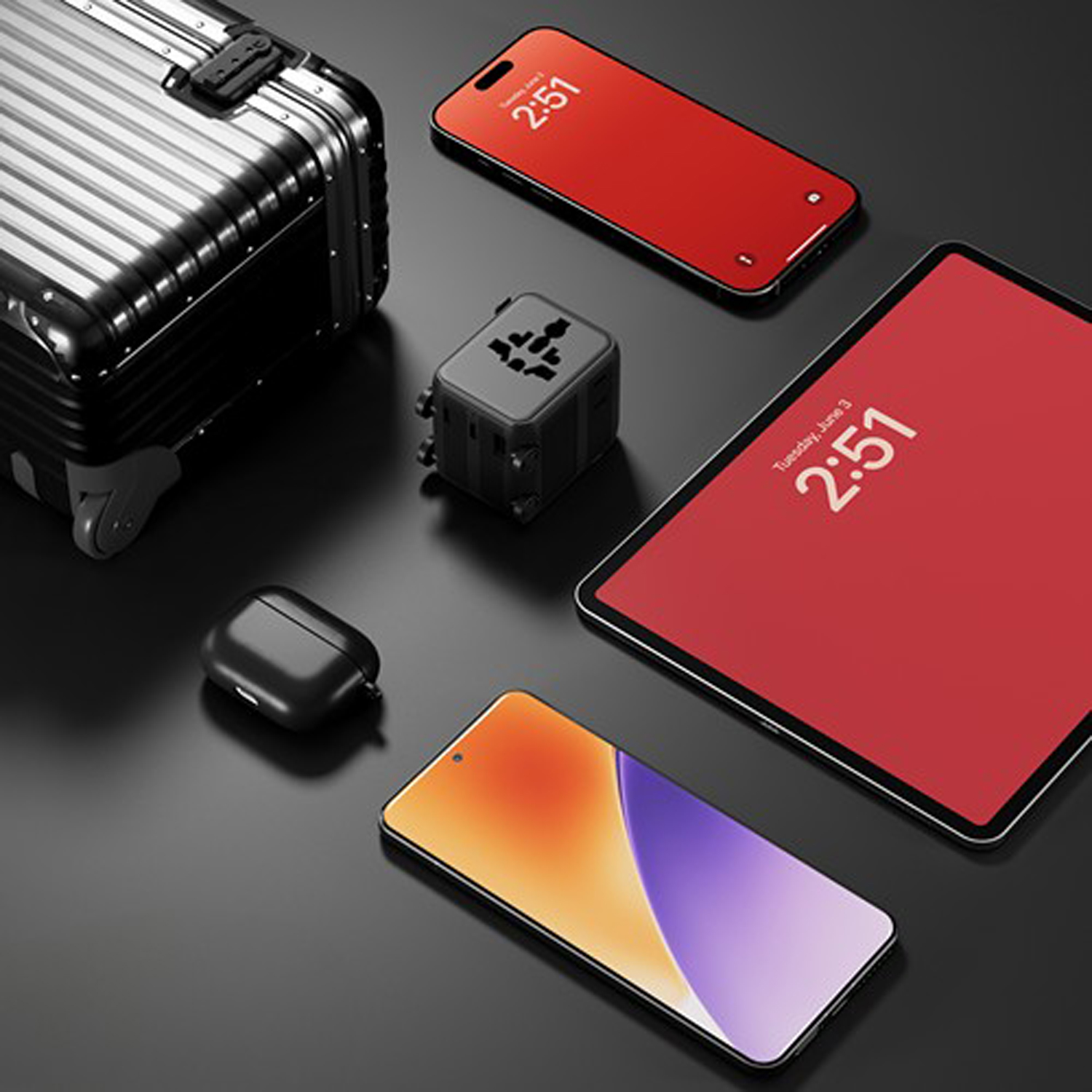 Универсальный адаптер Xoopar Luggie со встроенными вилками типов EU, UK, US и AUS-10