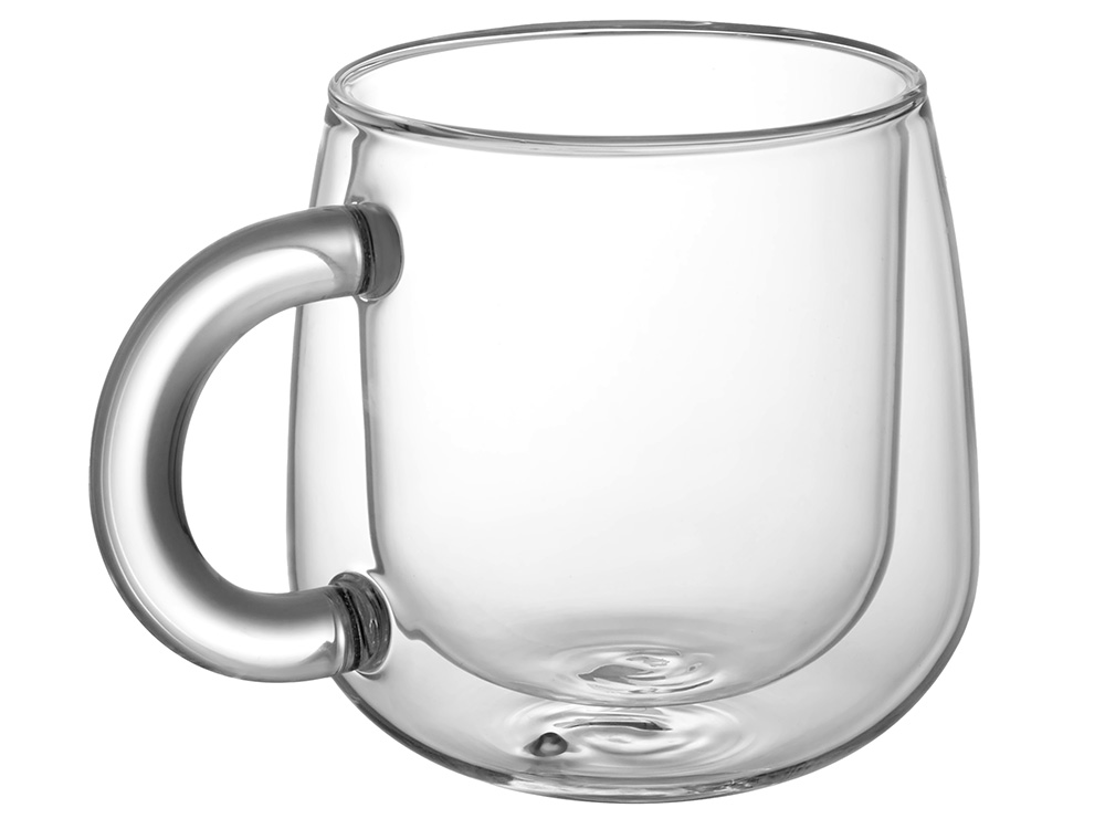Кружка с двойными стенками с широкой ручкой Fog, прозрачный-2