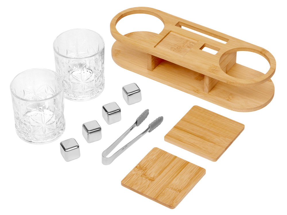 Набор для виски на бамбуковой подставке Boulevardier-11