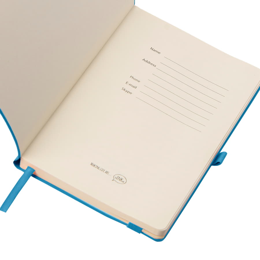 Бизнес-блокнот GRACY на резинке, формат А5, в линейку, лазурный-4