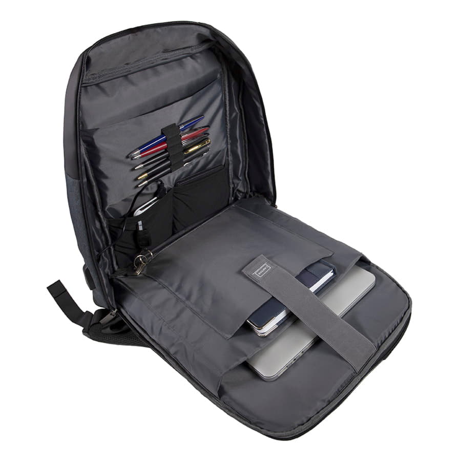 Рюкзак-сумка HEMMING c RFID защитой, темно-серый, черный-7