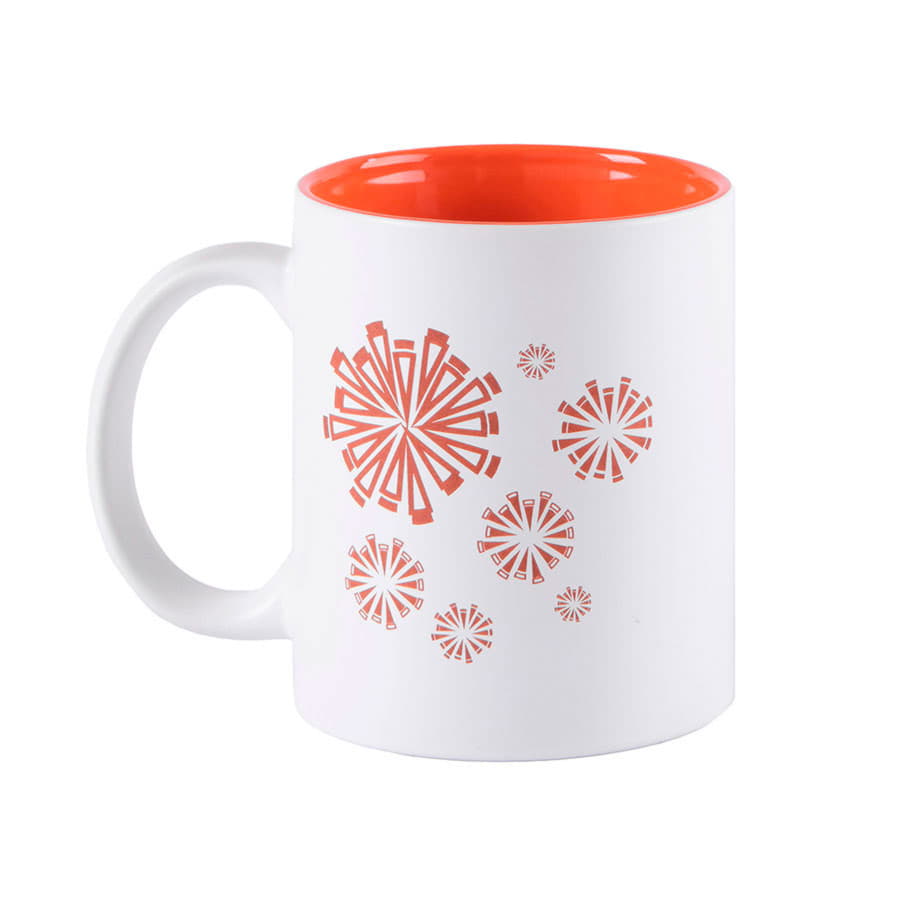 Кружка KULMER, керамика, белый, оранжевый-1