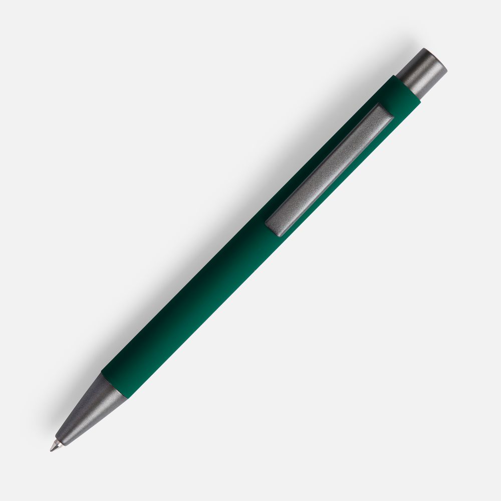Ручка шариковая Atento Soft Touch, зеленая-1