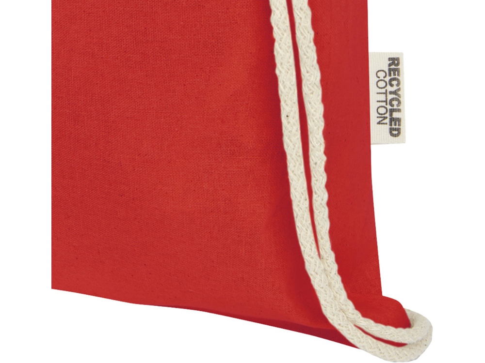 Oregon сумка-кисет из переработанного хлопка, сертифицированного согласно GRS, плотностью 140 г/м² - Красный-3