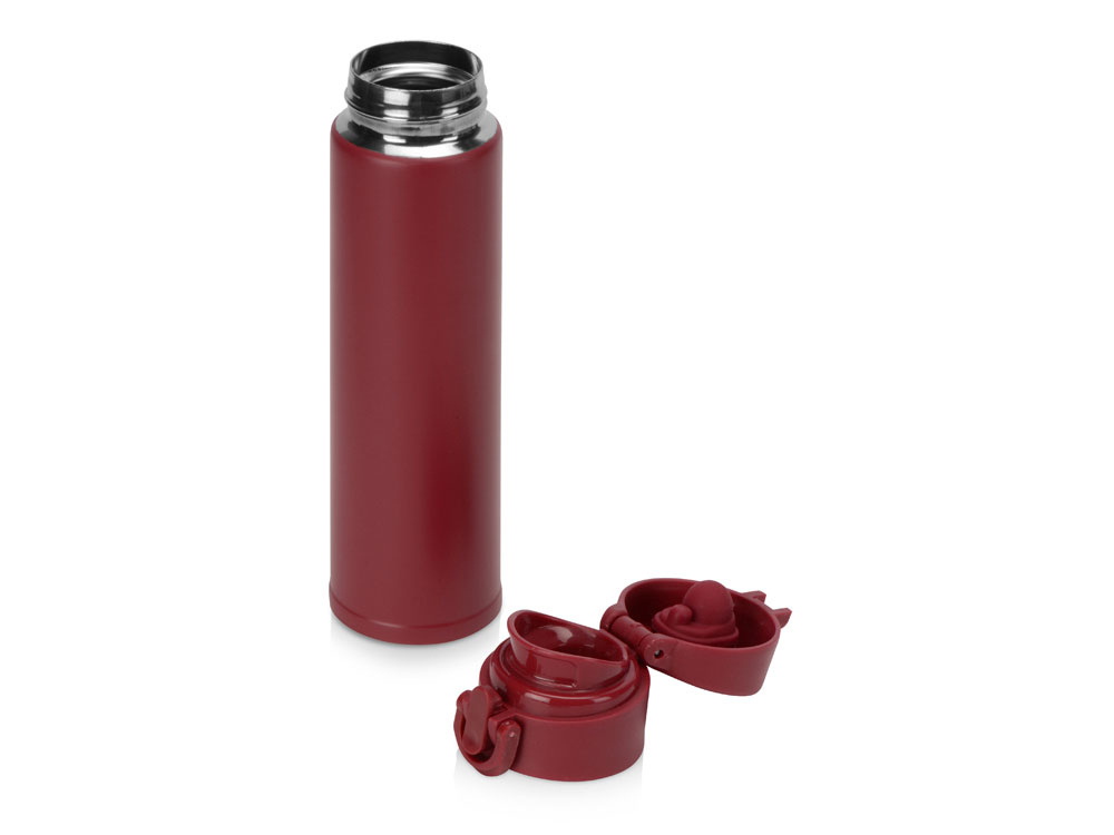 Вакуумная герметичная термокружка Inter, глубокий красный, нерж. сталь-1