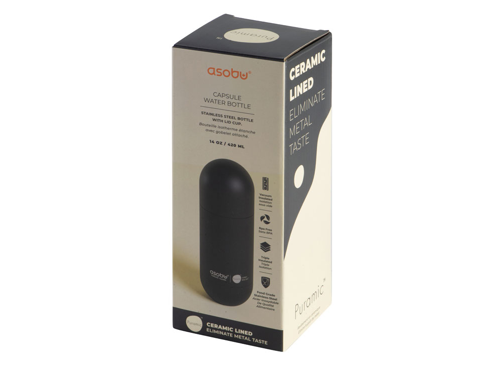 Вакуумный термос ORB с керамическим покрытием, 420 мл, черный-6