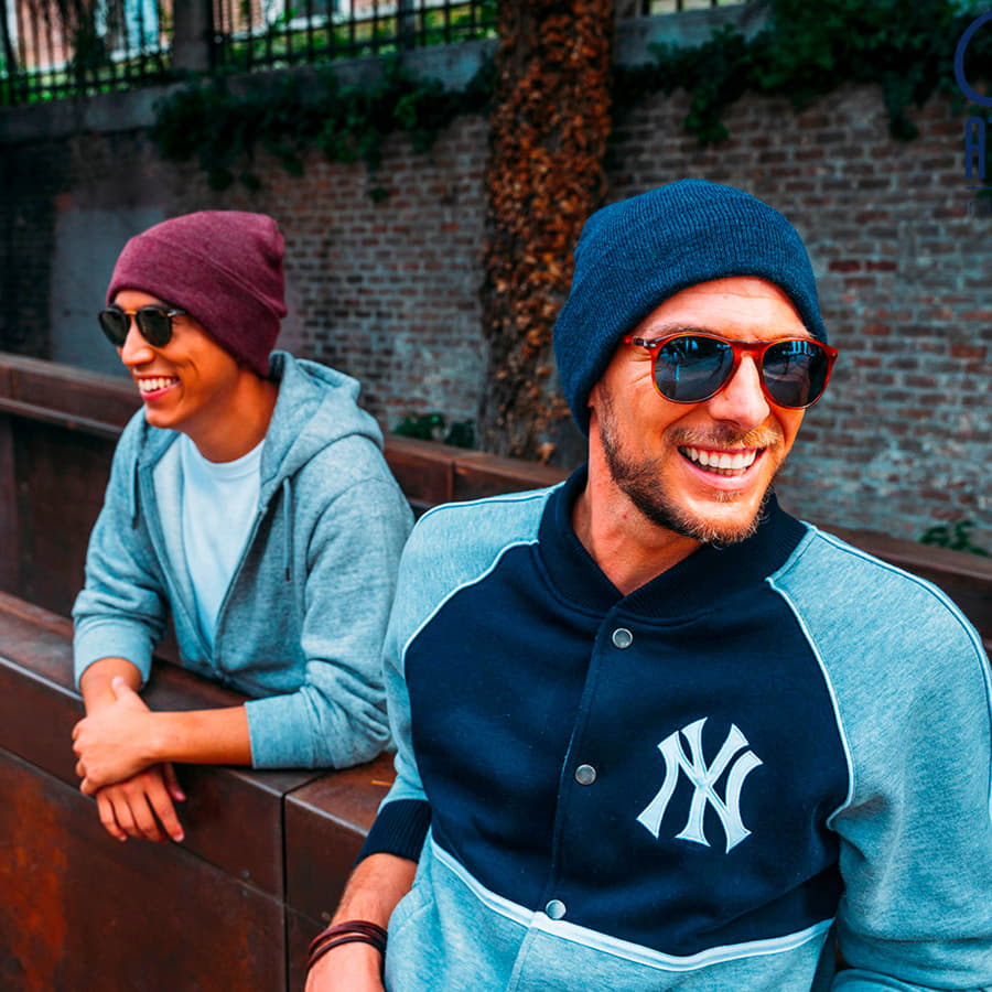 Шапка вязаная  двойная Wind с отворотом, темно-серый-4