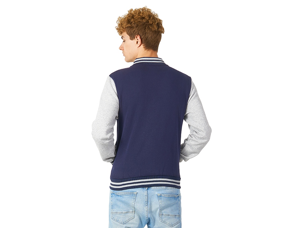Бомбер Oxford, темно-синий/серый меланж, унисекс-4