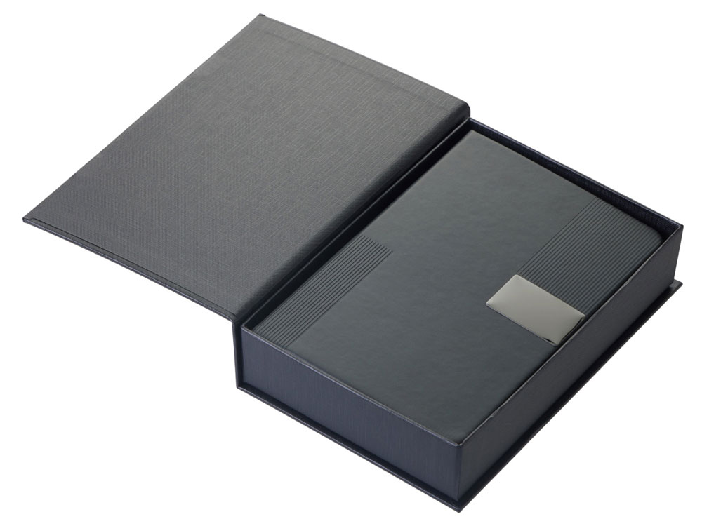 Подарочный набор Goethe с блокнотом А5, 2-мя ручками и картхолдером, черный-3