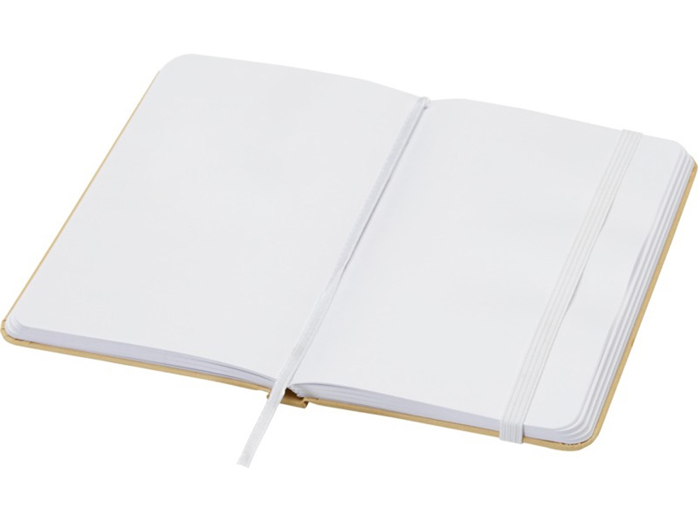 Reed блокнот формата А6 из переработанного материала в твердой обложке с простыми страницами - Белый-3