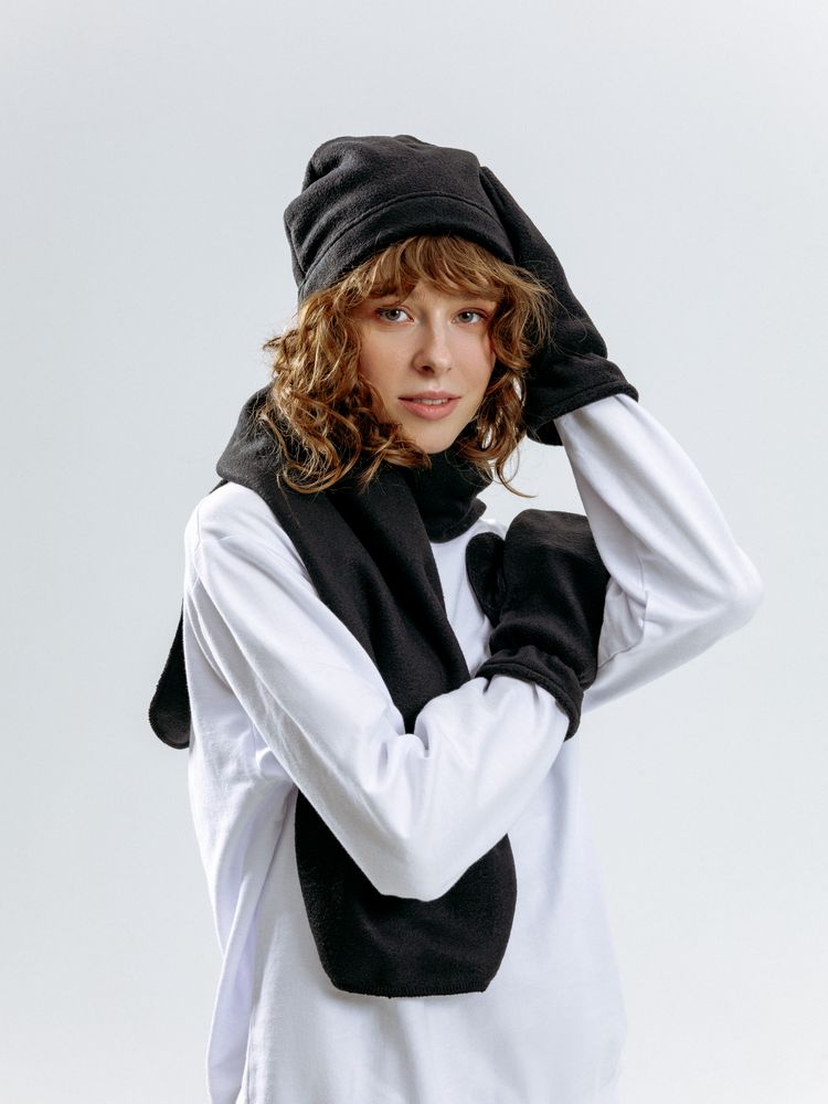 Варежки Fleecy, черные-4