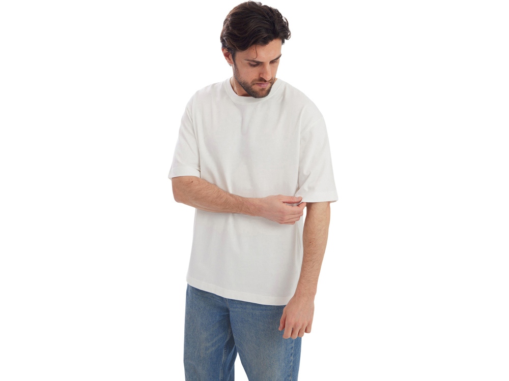 Футболка Kyoto из джерси 180 г/м2 с пич отделкой, унисекс, молочный-3