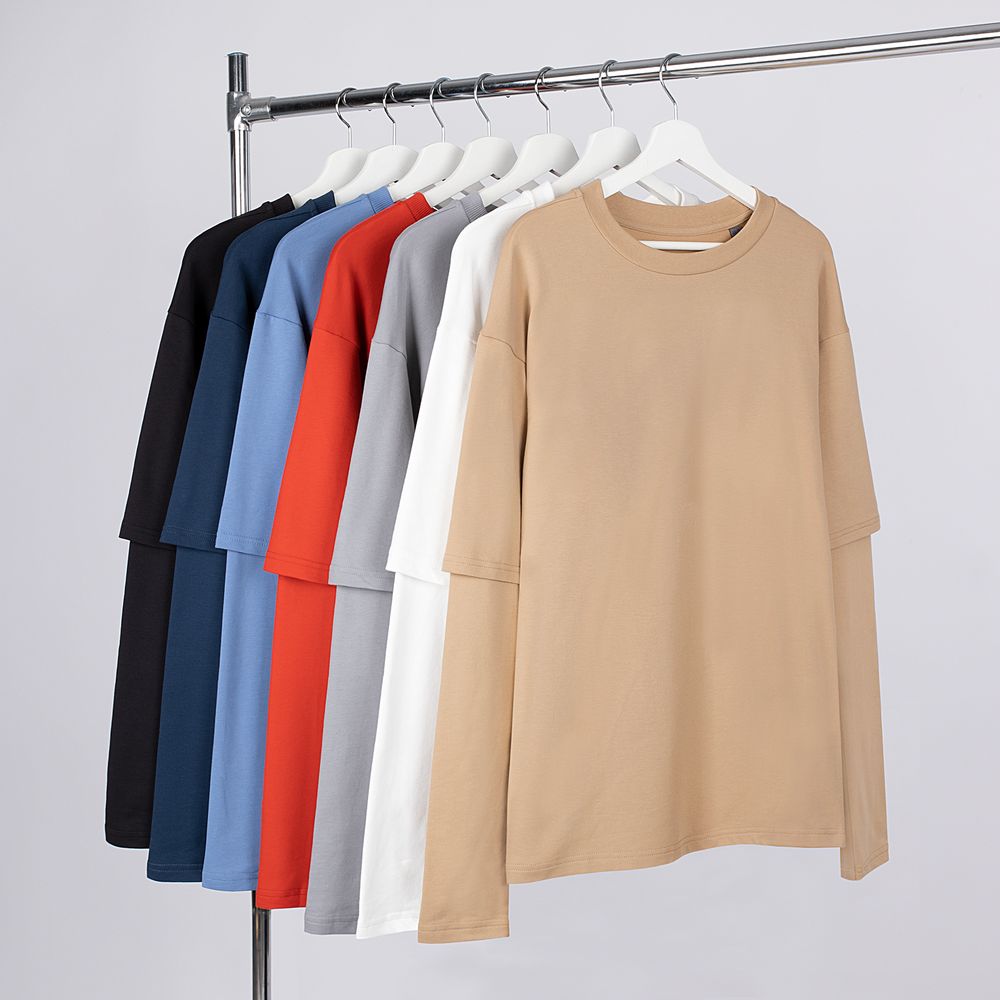 Футболка оверсайз с двойным рукавом Kosmos, темно-синяя-2