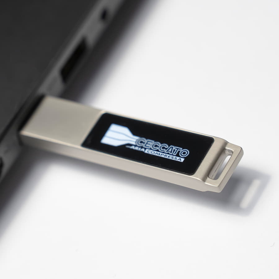 USB flash-карта LED с белой подсветкой (8Гб), серебристый-2