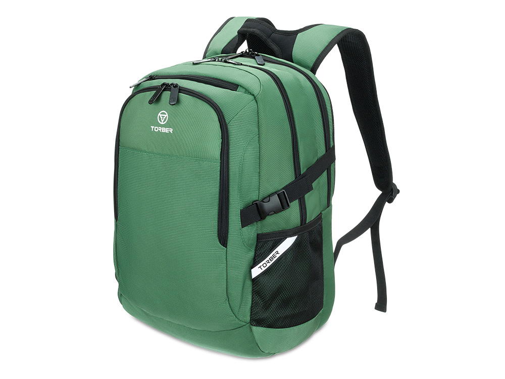 Рюкзак TORBER МЕГАПОЛИС с отделением для ноутбука 16, зеленый, полиэстер, 47 х 34 x 28 см-1
