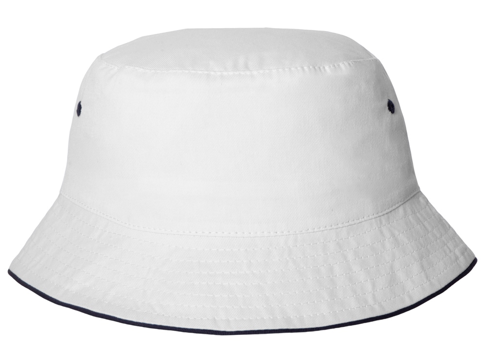 Панама с контрастной окантовкой , белый/темно-синий-3